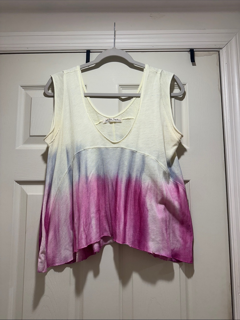 comfy, lightweight, loose. We The Free Cream,  Pink Dip-Dye Sleeveless Tank